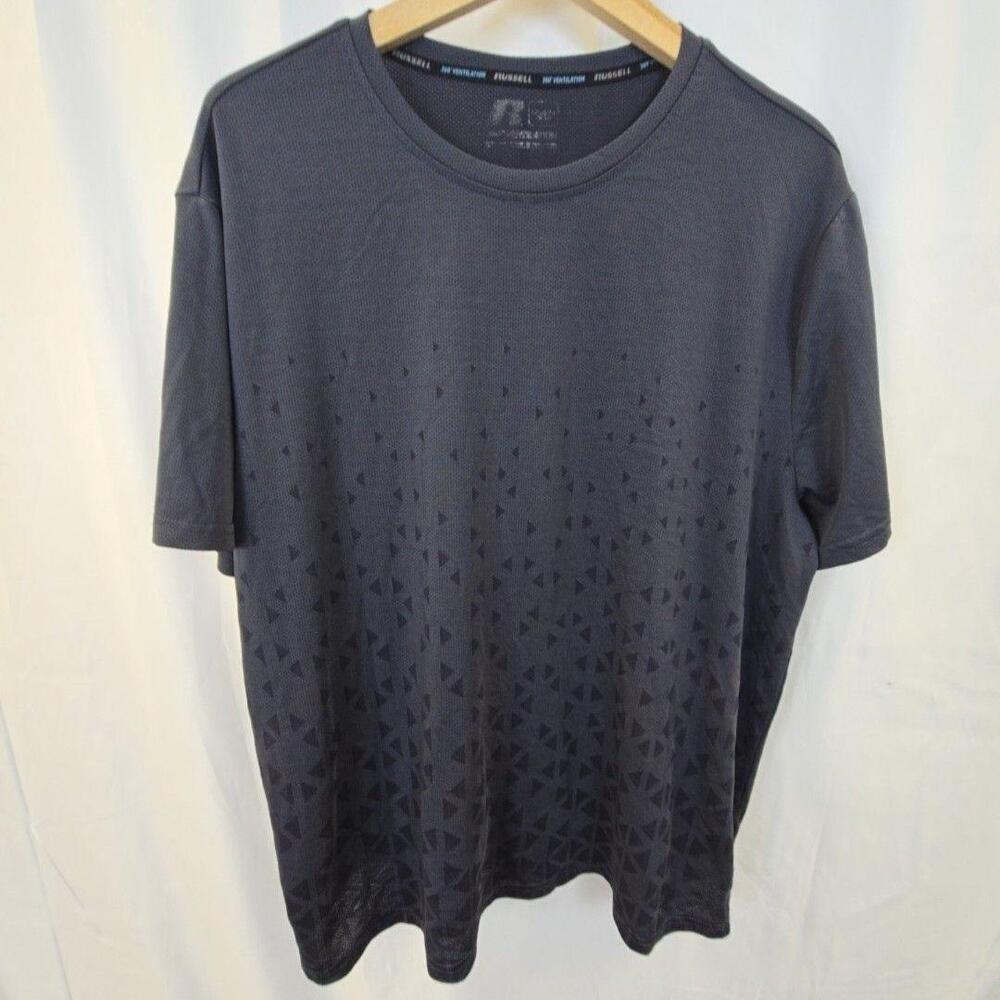 Russell Athletic Shirt Mens 2XL Gray 360 Ventilation Mesh Running Tee Top